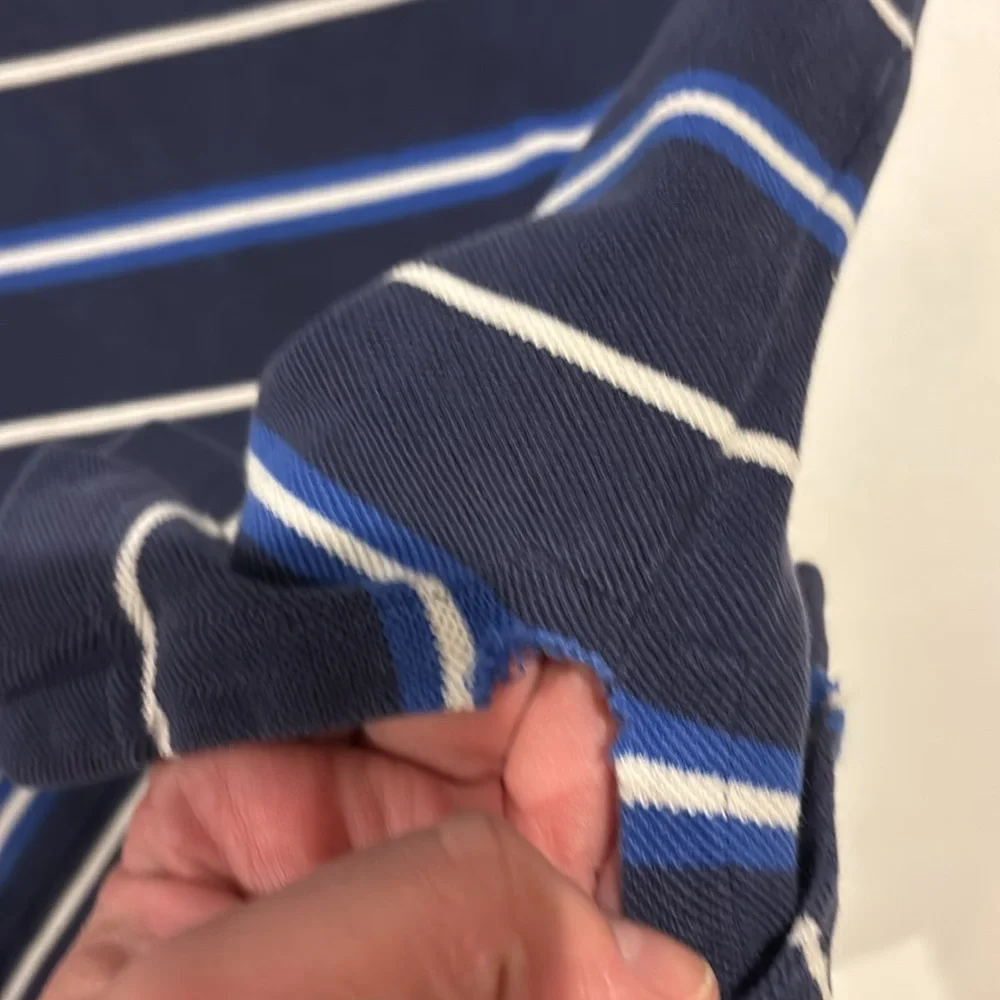 Vintage Polo Ralph Lauren Dark Blue Short Sleeve Polo with Stripes XL US Made